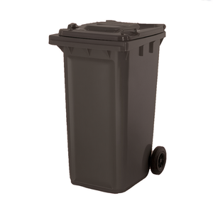 Bidone per Rifiuti 240 L Nero con Ruote per Uso Esterno - Product Image 2