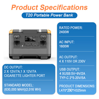Station portable 2400W avec panneau solaire, batterie LiFePO4 et onduleur à onde sinusoïdale pure - Ensemble chaise/table de camping pour usage familial en extérieur