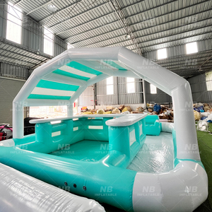 Customized Mobile <b>Inflatable</b> Pool Bar With PVC Material CE Certified Over 500kg Capacity Poolside Relaxation for Rental Inflatab - Product Image 4