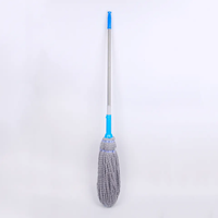 Serpillère plate en microfibre mains libres avec panier en plastique et tampon en microfibre, serpillère rotative magique pour le nettoyage des sols