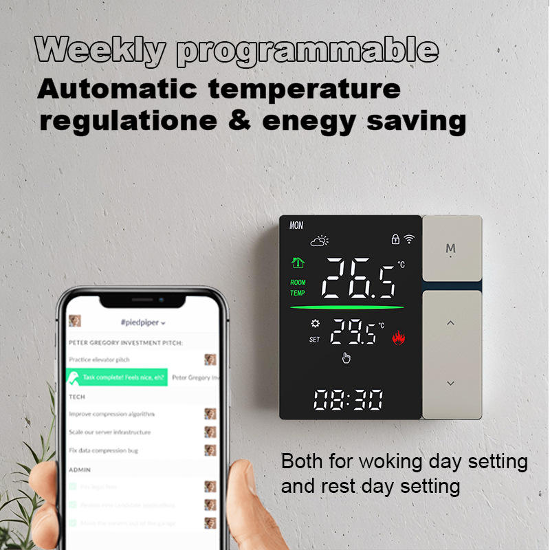 Smart Digital Display Temperature Control Panel with Wireless WiFi ...