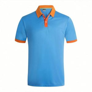 เสื้อโปโลกอล์ฟผู้ชายแบบกำหนดเองเสื้อยืดแขนสั้นผ้าสแปนเด็กซ์/ ผ้าฝ้ายคอวีพิมพ์โลโก้สไตล์คลาสสิกไซส์ใหญ่พิเศษ - Product Image 6