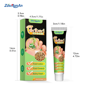 Crème de Soin des <span class=keywords><strong>Pieds</strong></span> aux Herbes Zourunan 20g au Menthol Anti-Odeur, Apaisante et Hydratante pour <span class=keywords><strong>Pieds</strong></span> Démangeaisons, Fabrication sous Marque Blanche (Contrat de Fabrication) - Product Image 1