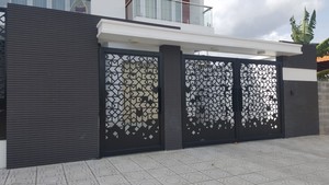Puerta de Hierro Forjado de Diseño Personalizado, Producción en Vietnam, con Acabado de Superficie en Cobre Negro, Lámina de Acero de 8 mm - Product Image 2