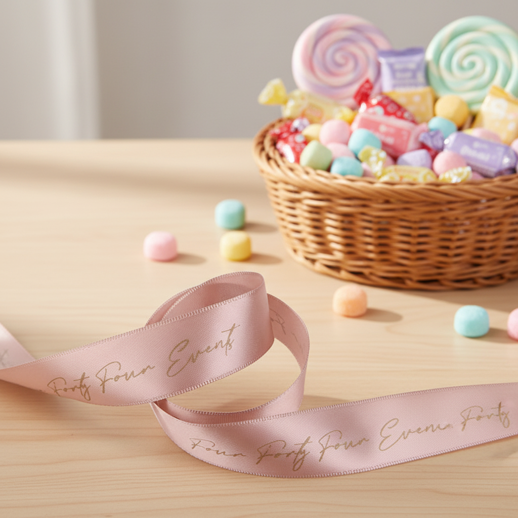 Custom Logo Easter Decoration 4cm 1.5 Inch Luxury Packaging Double Satin Ribbon Printing Flower Gift Ribbon Gross Grain Weeding