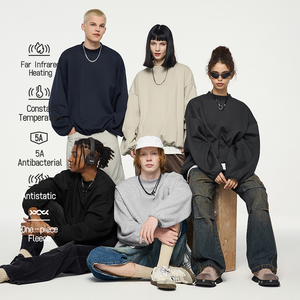 Felpa con Cappuccio Oversize Personalizzata QUICKSHOW 325G GSM con Maniche a Pipistrello, Antibatterica, per Uomo - Product Image 3