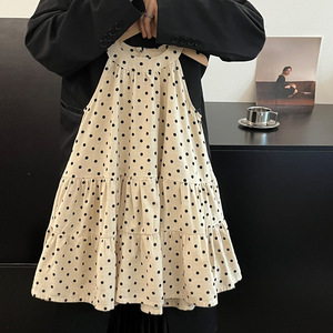 Child Star Circle Girls Polka Dot Dress Sleeveless Cotton Breathable Summer Dress French Style Childrens Vest Dress - Product Image 3