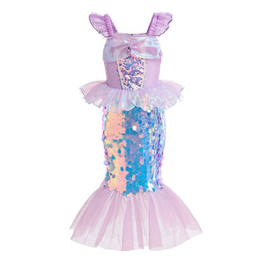 Nuevo Vestido de Cola de Pez para Niñas, Disfraz de Princesa para Fiesta de Halloween, Vestido de Sirena con Lentejuelas para Niñas - Product Image 3