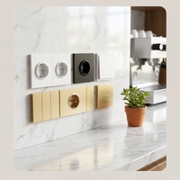 BENDI C8 Interrupteur mural modulaire gris en gros d'usine, prise standard russe/UE 1/2/3 gangs IP20 pour prise de courant Schuko compatible application