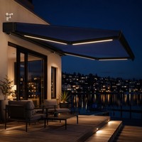 Auvent électrique industriel robuste en aluminium 6063-T5, résistant au vent, auvent de luxe contre la pluie avec télécommande pour bâtiment commercial