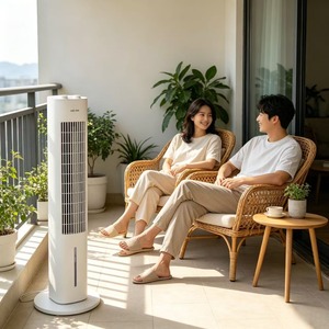Ventilateur tour rafraîchisseur d'air 60W, moteur sans balais, 3 vitesses/3 flux d'air, commande tactile, minuterie 15H, oscillation large, réservoir amovible 4,5L, classe - Product Image 6