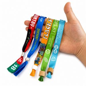 สายรัดข้อมือผ้าทอ RFID แบบกำหนดเอง สายรัดข้อมือโพลีเอสเตอร์ยืดหยุ่นสำหรับงานเทศกาล พร้อมโลโก้แบบกำหนดเอง - Product Image 3