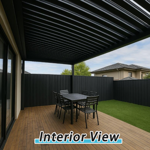 <span class=keywords><strong>Pérgola</strong></span> Retráctil de Aluminio Personalizable con Techo de Láminas - Resistente a la Intemperie para Patio Trasero y Gazebo de Jardín - Product Image 2
