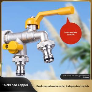 Bibcocks de jardin extérieur au design moderne <span class=keywords><strong>Robinet</strong></span> antigel à <span class=keywords><strong>double</strong></span> <span class=keywords><strong>sortie</strong></span> avec poignée d'eau verrouillable en aluminium pour machines à laver - Product Image 4