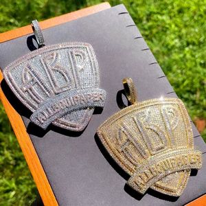 Nouveau Pendentif <span class=keywords><strong>Lettre</strong></span> ABP Tendance Hip Hop 2026 pour Hommes, Zircon 5A Iced Out Bling Shield, Bijoux Pendentifs pour Hommes, Prix de Gros - Product Image 2