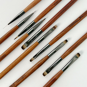 Wooden Handle <b>Builder</b> Gel Nail Brush Set Fine Liner Drawing Pen for Professional Nail Salon - Product Image 6