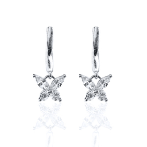 CANNER Nouveaux produits de mode plaqué or 18 carats, boucles d'oreilles créoles avec pendentif papillon en zircon, design créatif et simple - Product Image 2