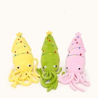 Peluche Calamar Arbre de Noël Mignonne, Jouet en Peluche Doux, Poupée Animale Calamar Rembourrée, Peluches Colorées pour Enfants, Coussin de Canapé, Cadeau de Fêtes