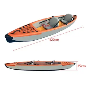 Canoa de remos inflable de PVC para adultos/niños, Kayak para 2 personas, DWF Drop Stitch