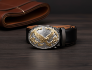 Fibbia per Cintura Rotonda in Lega Placcata Argento Opaco Nero 4,5cm - Product Image 2