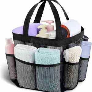 Custom Portable Drawstring <b>Foldable</b> Lightweight Quick Dry 8-Pocket Extra Large Shower <b>Bag</b> Multi-pocket Mesh <b>Beach</b> <b>Bag</b> - Product Image 1