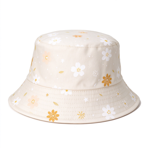 Chapeau Bob Réversible à Imprimé Floral en Polyester et Coton, Protection Solaire, Casquette de Pêcheur 58-60CM, Idéal Plage et Voyage - Product Image 4
