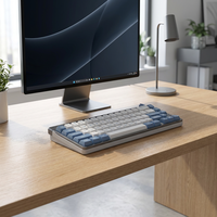 Clavier compact OEM mécanique triple mode 66 touches RGB 7 modes 2.4G/BT/Filaire USB/Type-C portable pour Gaming/Bureau