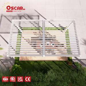 Pergola en aluminium avec <span class=keywords><strong>toit</strong></span>, portes coulissantes en verre et stores zip, structure d'ombrage extérieure pour balcon, patio et <span class=keywords><strong>jardin</strong></span> - Product Image 1