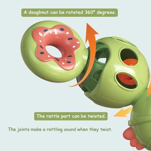 Jouet sensoriel gonflable en plastique ABS, griffe de crabe de dessin animé souple avec <span class=keywords><strong>hochet</strong></span> pour bébé et tout-petit, fonction interactive de torsion et de secouage - Product Image 3