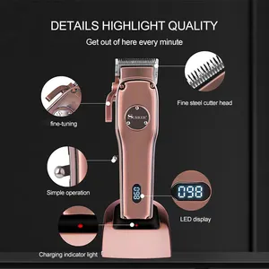 MRY-cortadora de pelo eléctrica con Base de carga, juego profesional de tijeras de barbero, recargable, LCD