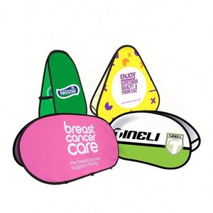 Oval Circle Portable Fabric Pop-Up <b>Banner</b> Sign for Sport Advertising Eco-Friendly Folding Stretch Polyester - Product Image 1
