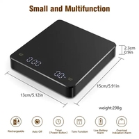 Timbangan Dapur Digital Mini USB-c Isi Ulang 3kg Dengan Fungsi Timer Otomatis Timbangan Kopi Tetes
