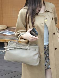 Sac à bandoulière rétro en cuir véritable, sac à main bandoulière, grand sac fourre-tout en cuir pour femme - Product Image 5