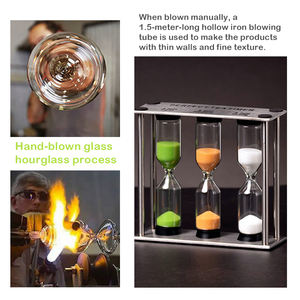 3min 4min 5min Temporizador de té de metal Reloj de arena perfecto para cocinar de regreso a la escuela y otros momentos Minutos Temporizador de arena - Product Image 2