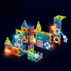 75pcs stelo educativo giocattolo assemblato fai da te blocco magnetico pista da corsa con costruzione di binari a sfera per bambini prima infanzia - Product Image 1