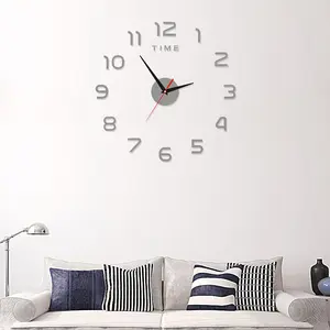 Relógio de parede digital acrílico, relógio de parede grande 3d moderno, relógio de parede decorativo sem moldura para casa, quarto e escritório