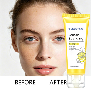 Gel Nettoyant Exfoliant Éclaircissant Apaisant pour le Visage et le Corps, Soin des Pores, Gel Peeling Éclatant au Citron, Marque Privée - Product Image 1