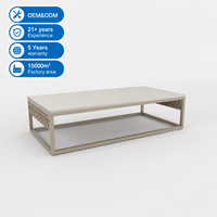 Ensemble de canapés d'extérieur modernes avec table basse, structure en aluminium, tressage en corde, mobilier de jardin pour terrasse, villa, complexe hôtelier