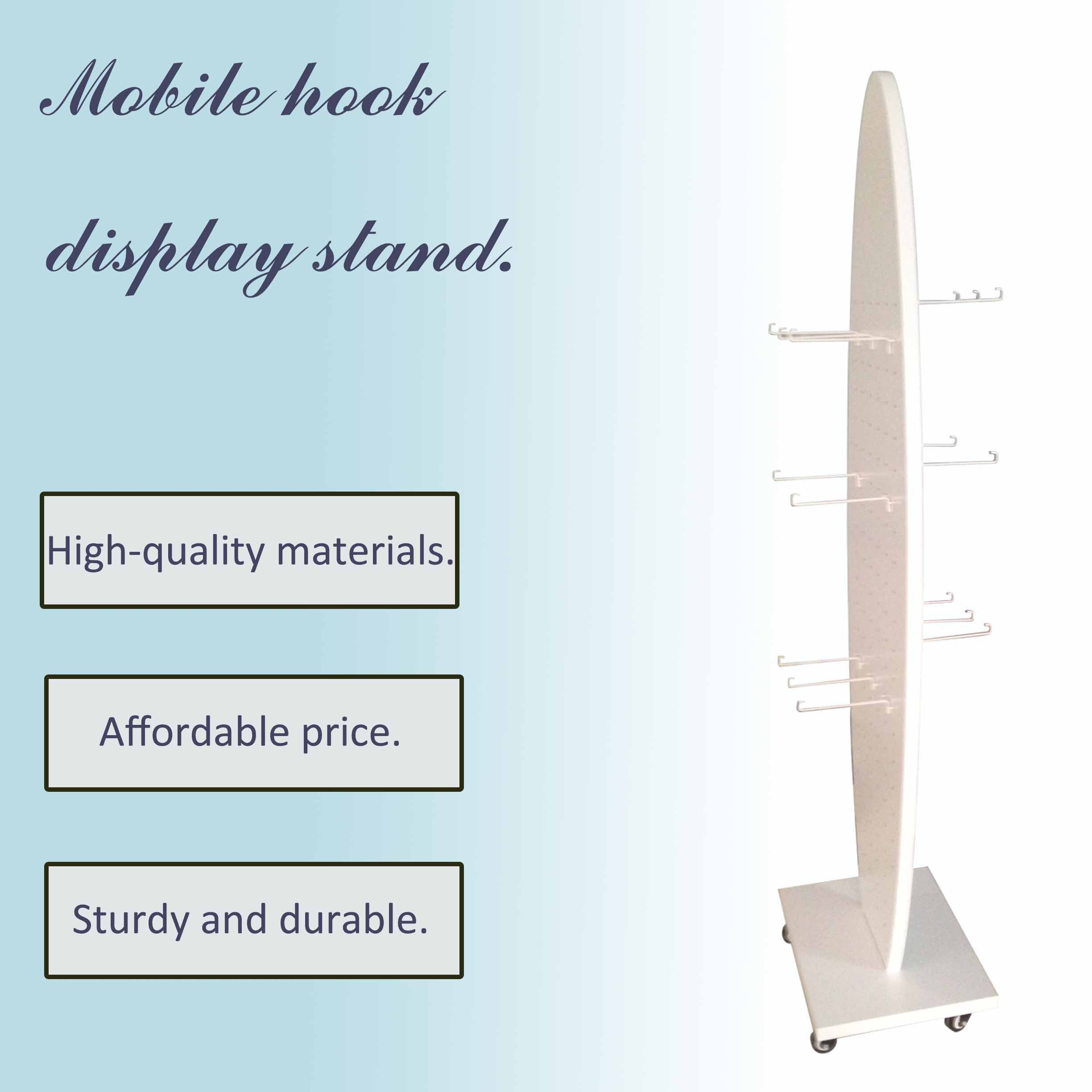 Apache Modern Wooden Slipper & -flop Display Stand with Caster Advertising Shoes Shelf for Retail Shops — view 3