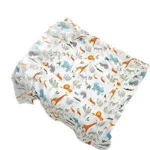 新款定制数码印花柔软舒适有机竹子婴儿襁褓毯