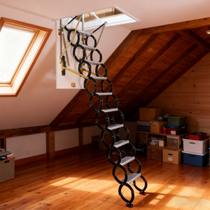 Dachboden-Aluminiumleiter & Faltbare Dachbodenleiter, Elektrisch Ausziehbare Aluminiumlegierungs-Dachbodenleiter mit Fernbedienung für Häuser - Product Image 2