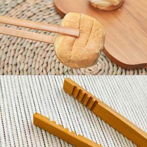 Pinze per Toast in bambù naturale riutilizzabili Clip da tè antiscivolo da cucina pinzetta in legno pinza lunga cibo - Product Image 4