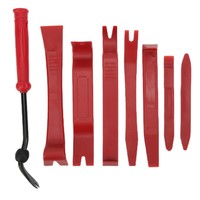 Juego de 8 Herramientas para Desmontar el Panel de Audio del Automóvil, Kit de Reparación y Mantenimiento para Remover la Decoración del Tablero, Rojo
