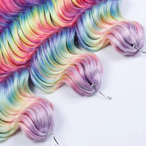 Wholesale High Quality Premium Fiber Heat Resistant Deep Wave Ombre Blonde <strong>Braids</strong> Crochet Braiding Synthetic Hair Extensions - Product Image 4