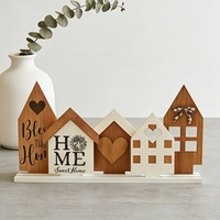 Ornement de maison en bois de style européen OneMax, fait main, décoration d'intérieur, cadeau pour le salon et la chambre, présentation sur table