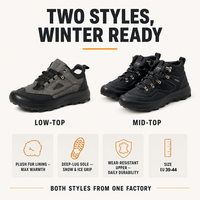 Chaussures décontractées doublées en microfibre pour hommes, avec doublure en fourrure, semelle en caoutchouc antidérapante, à lacets, pour l'hiver et l'extérieur, vente en gros