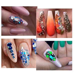 6 takım 1440 adet düz dipli kristal cam yuvarlak tırnak kristal DIY Rhinestone tırnak süsleme toptan - Product Image 4