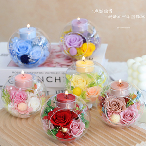 Velas de Cera de Soja Perfumadas de Lujo, Purificadoras de Aire, Rosa Preservada con Cubierta de Vidrio, Regalo de Flor Eterna para el Día de San Valentín o Graduación - Product Image 6