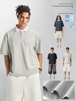 T-shirt Polo Solona Cool 240g Robuste Style Décontracté à Manches Courtes pour Homme, T-shirt Color Block en Gros