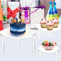 Ensemble de supports à gâteaux ronds en acrylique, directement de l'usine, combinaison de 3 tailles, présentoir à desserts, approvisionnement en gros pour les acheteurs de détail de cafés